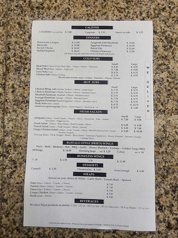 Giovanni's The Big Cheese Menu image 4